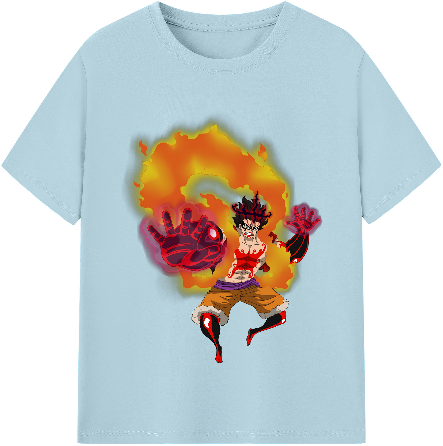 ワンピース モンキー・D・ルフィ ONE PIECE Monkey D. Luffy 綿100％半袖Tシャツ（フロントプリント）